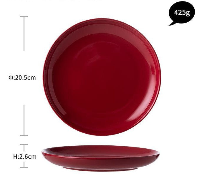 Red Glaze Ceramic Dinner Set